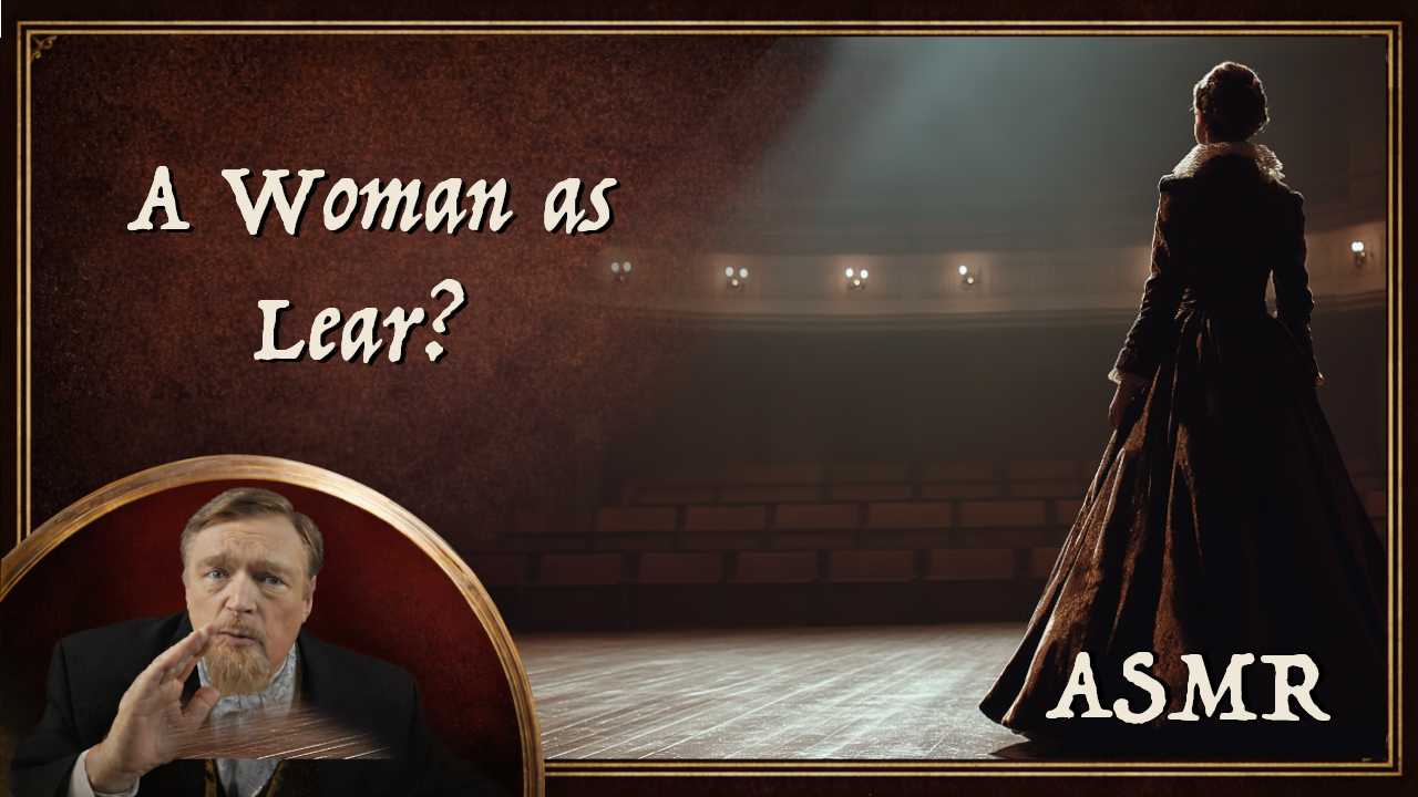 H.G. Wells The Door in the Wall An actress on the stage wearing an Elizabethan dress